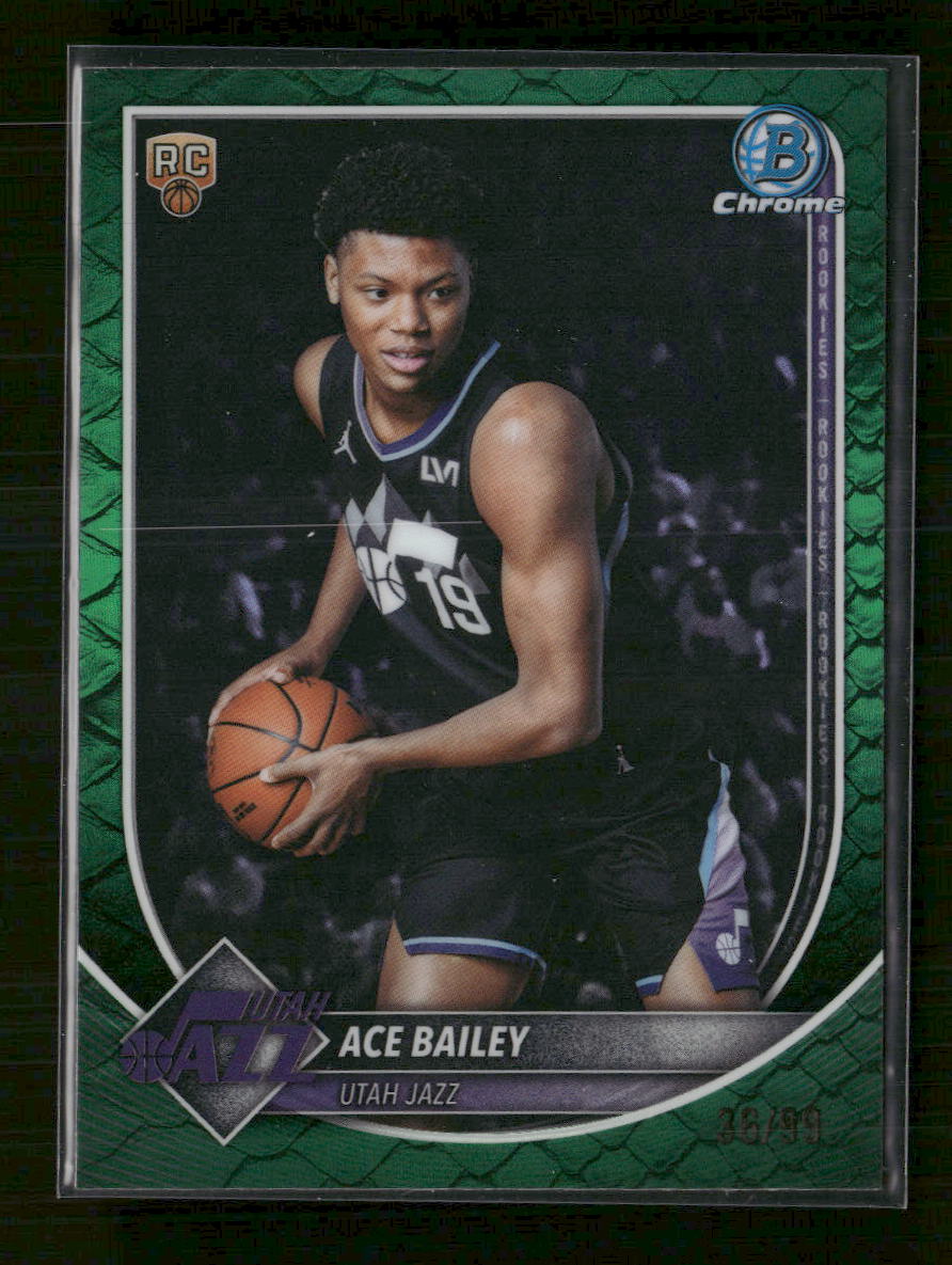 2025-26 Bowman Chrome Reptilian Green Refractor Ace Bailey #/99 #BCV-5