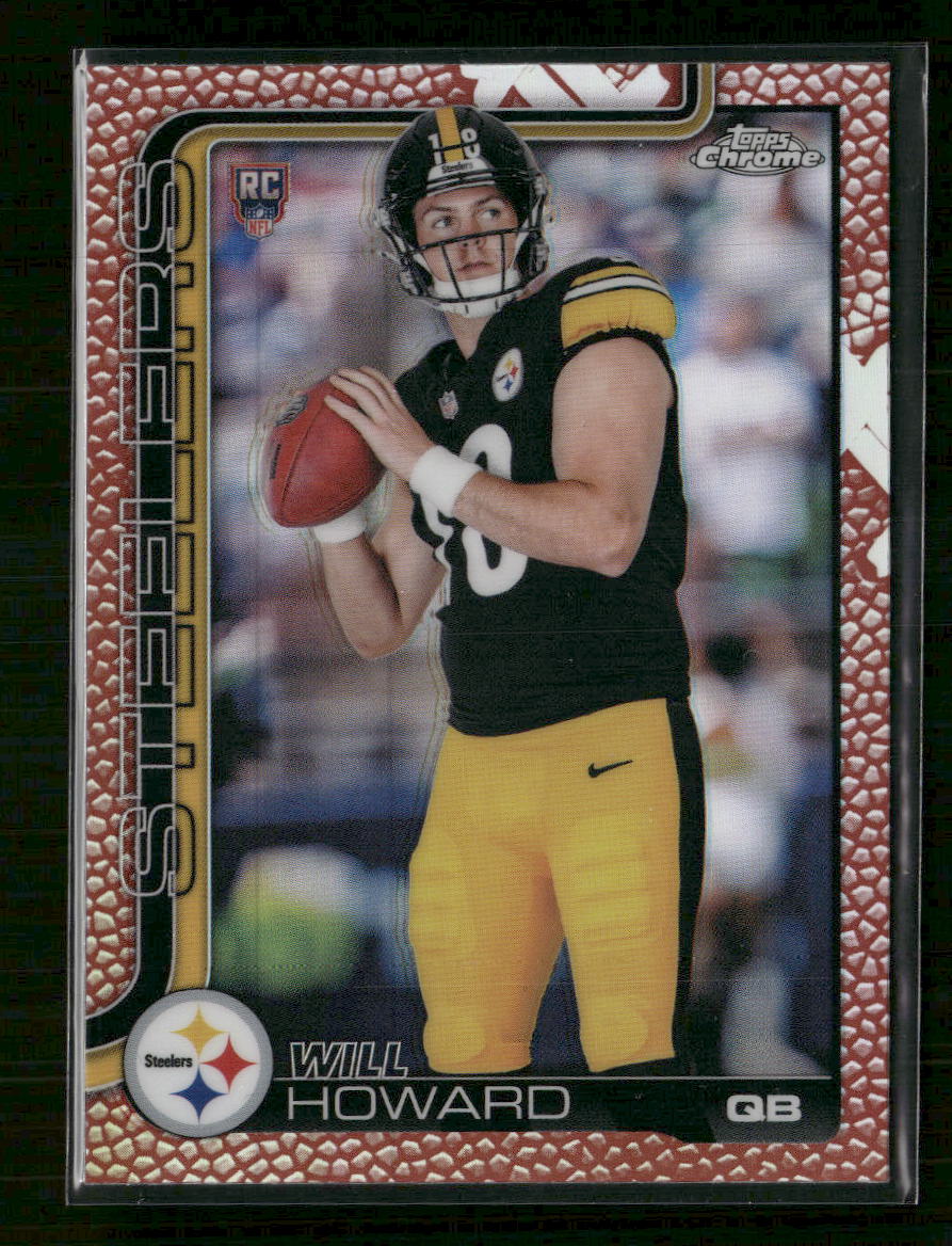 2025 Topps Chrome Football Leather Refractor Will Howard Rookie #321