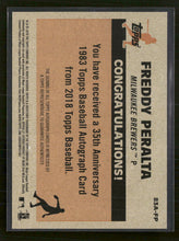 2018 Topps Update 1983 Topps Autographs Freddy Peralta Auto #83A-FP