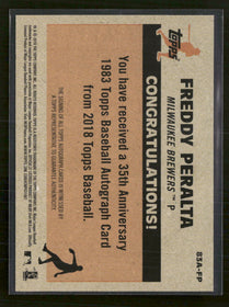 2018 Topps Update 1983 Topps Autographs Freddy Peralta Auto #83A-FP