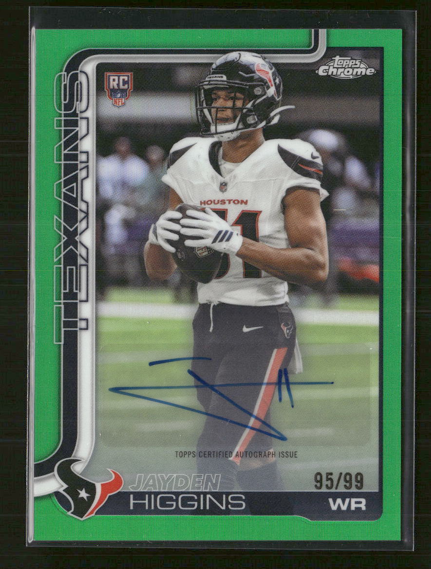 2025 Topps Chrome Rookie Auto Green Refractor Jayden Higgins #/99 #RA-JHI
