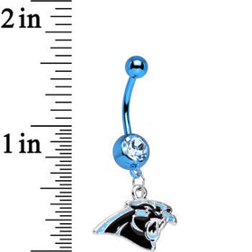Officially Licensed NFL Carolina Panthers Dangle Belly Ring