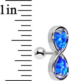 Stainless Steel Blue Faux Opal Infinity Tragus Cartilage Earring