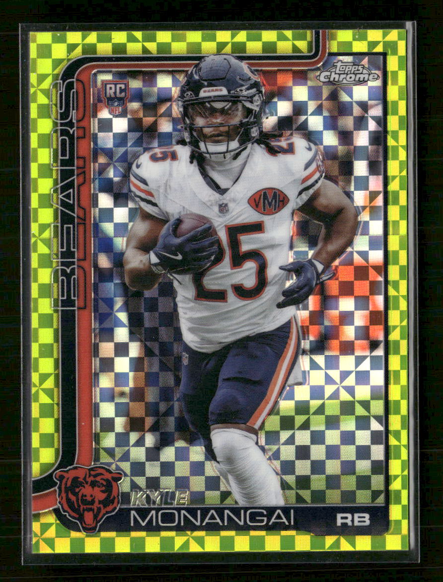 2025 Topps Chrome Lime Green X-Fractor Kyle Monangai Rookie #382