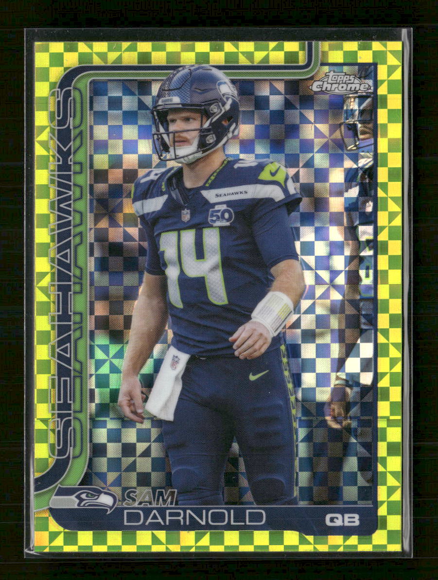 2025 Topps Chrome Lime Green X-Fractor Sam Darnold #275