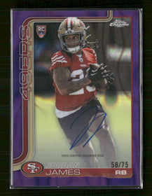 2025 Topps Chrome Rookie Auto Purple Lava Refractor Jordan James #/75 #RA-JJ