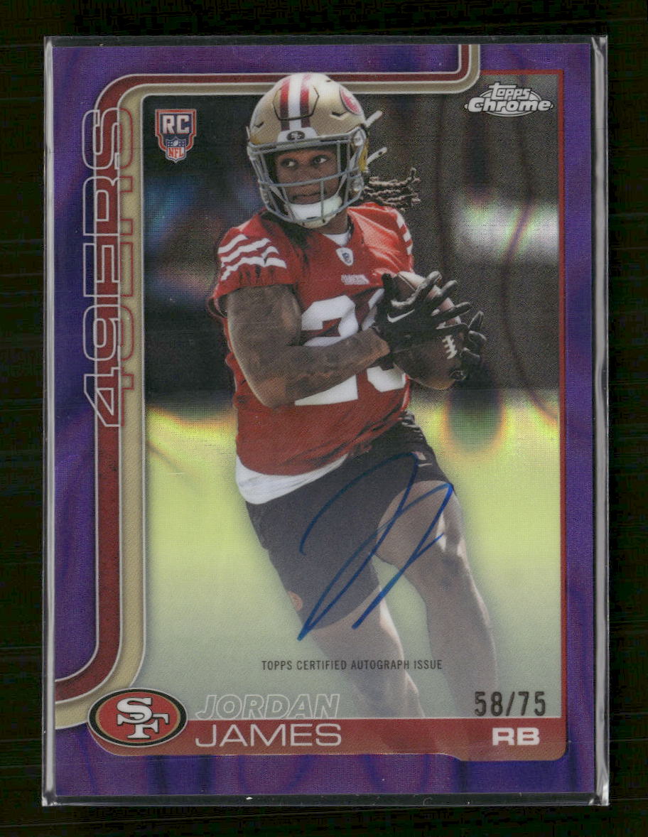 2025 Topps Chrome Rookie Auto Purple Lava Refractor Jordan James #/75 #RA-JJ
