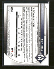 2025 Bowman Chrome Red Rookie Variation Ben Rice  #85