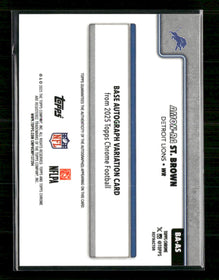 2025 Topps Chrome Auto Refractor Amon-Ra St. Brown #/499 #BA-AS