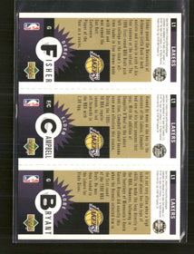 1996-97 Collector's Choice Lakers K Bryant, E Campbell, D Fisher #L1