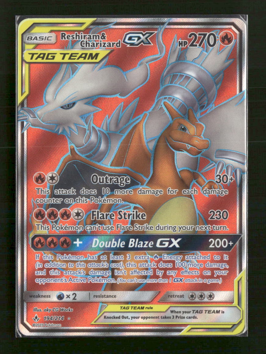 SM - Unbroken Bonds Reshiram & Charizard GX (Full Art) #194/214