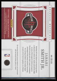 2022-23 Panini N. T. Colossal Rookie Materials Jabari Smith Jr. #/99 #CR-JSJ