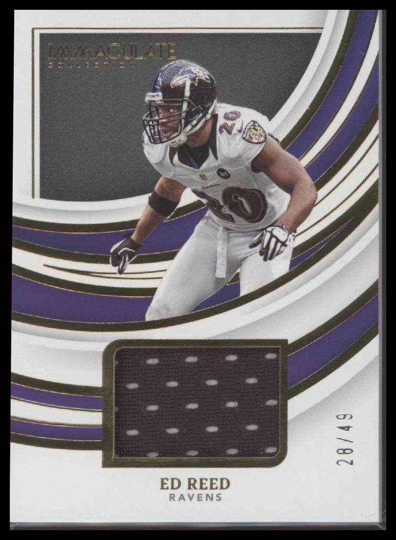 2022 Panini Immaculate Collection Remarkable Memorabilia Ed Reed #/49 #REM-ERE