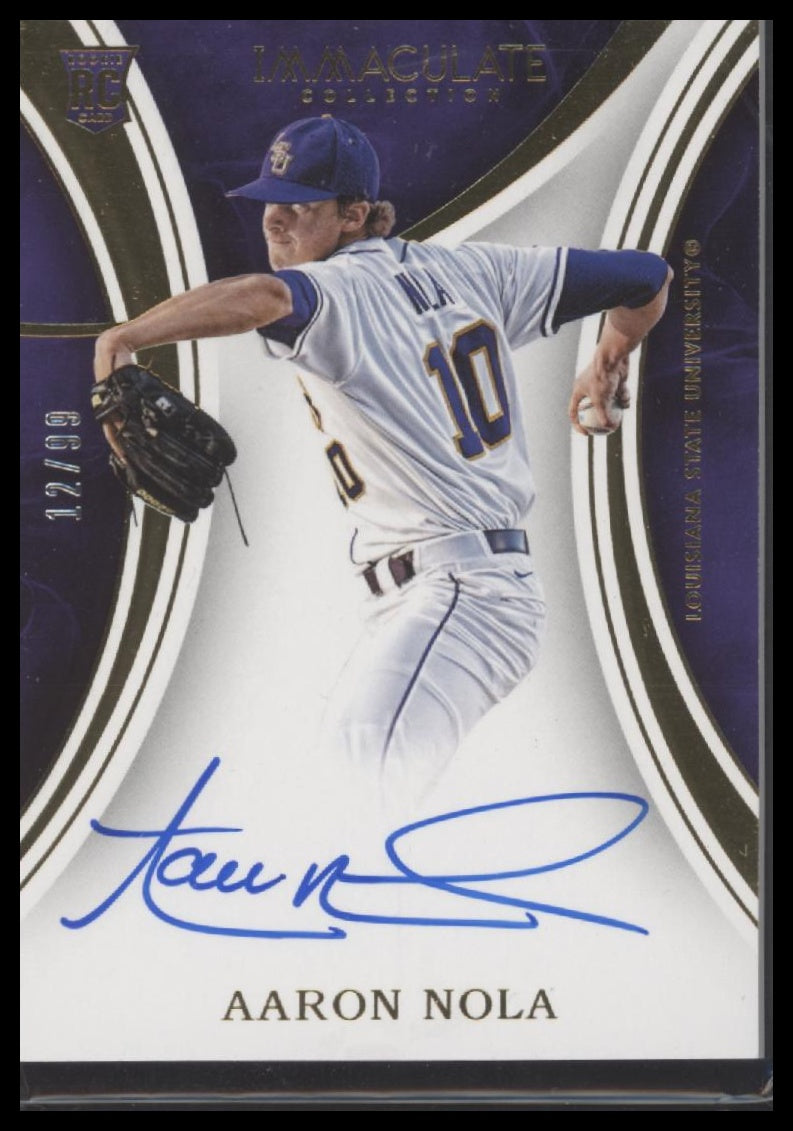 2016 Panini Immaculate Collegiate Rookie Autographs Aaron Nola #/99 Auto #36