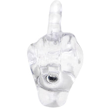 14G 5/8 Clear Acrylic Flip the Middle Finger Barbell Tongue Ring