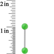 14G 5/8 Grade 23 Titanium Green Acrylic Ball Tongue Ring