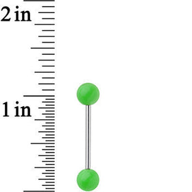 14G 5/8 Grade 23 Titanium Green Acrylic Ball Tongue Ring
