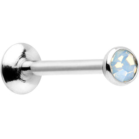 3/8 Stainless Steel 3mm White Opalite Labret Monroe Tragus