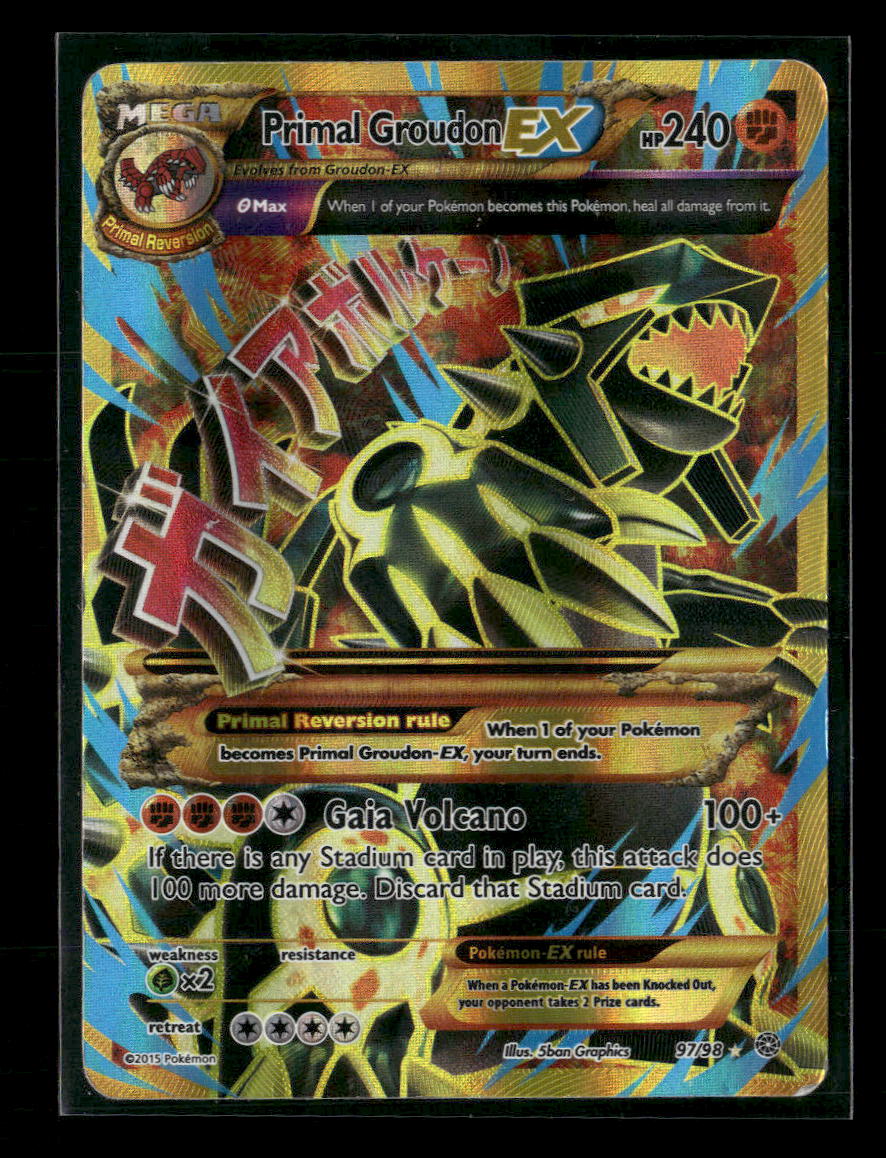 XY - Ancient Origins Primal Groudon EX (Shiny Full Art) #97/98 (Damaged)