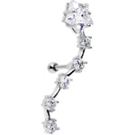 Stainless Steel CZ Shooting Star Left Tragus Cartilage Earring