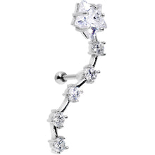 Stainless Steel CZ Shooting Star Left Tragus Cartilage Earring
