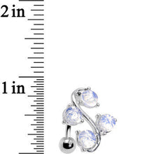 Moonstone Vine Top Mount Belly Ring