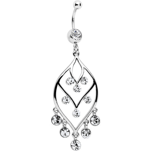 Clear Gem Victorian Chandelier Dangle Belly Ring