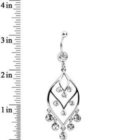Clear Gem Victorian Chandelier Dangle Belly Ring