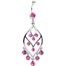 Pink Gem Victorian Chandelier Dangle Belly Ring