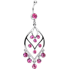 Pink Gem Victorian Chandelier Dangle Belly Ring