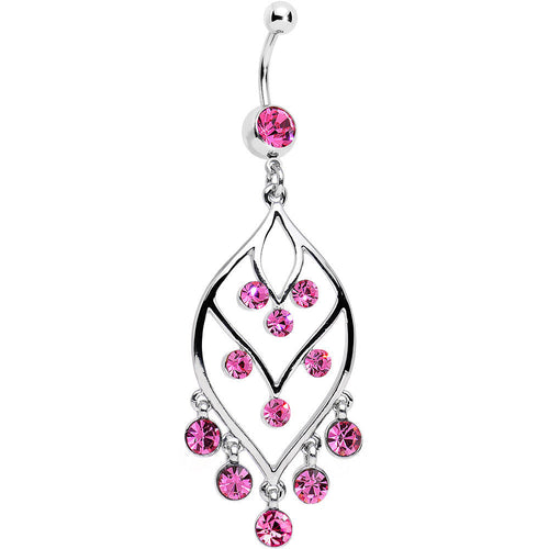 Pink Gem Victorian Chandelier Dangle Belly Ring
