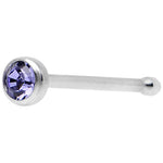22G Press Fit Amethyst Purple Gem Stainless Steel Nose Bone