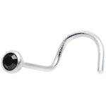 22G Press Fit Black Diamond Gem Stainless Steel Nose Ring