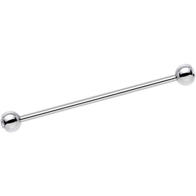 Double Gem Stainless Steel Industrial Barbell 38mm