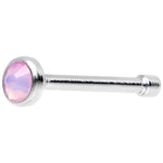 Stainless Steel 2mm Pink Imitation Opalite Stone Nose Bone