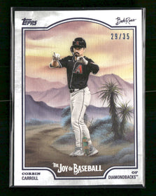 2025 Topps Bob Ross The Joy of Baseball Titanium White Corbin Carroll #/35 #23