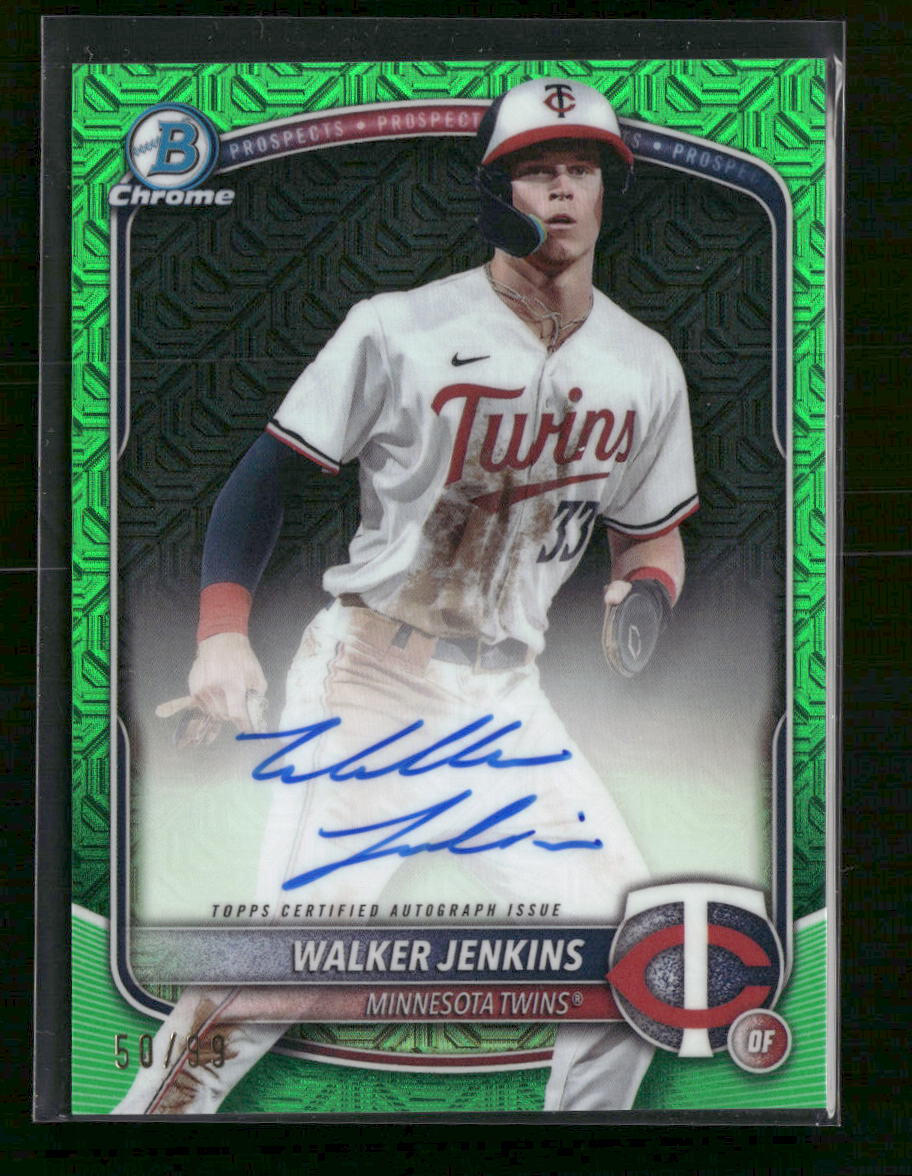 2025 Bowman Chrome Prospect Auto Green Mojo Walker Jenkins #/99 #BMA-WJ