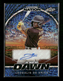 2025 Leaf Nation A New Dawn Auto Sparkles Blue #/7 Leodalis De Vries #NA-LDV