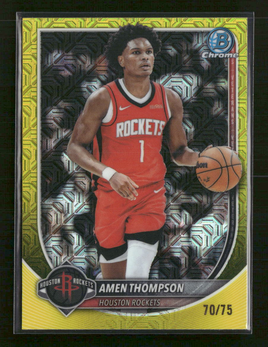 2025-26 Bowman Chrome Yellow Refractor Amen Thompson #/75 #BCV-134