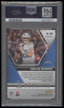 2020 Panini Mosaic Reactive Blue Justin Herbert 10 PSA #263