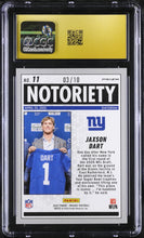 2025 Mosaic Green Fluorescent Notoriety #/10 Jaxson Dart CGC Pristine 10 #11