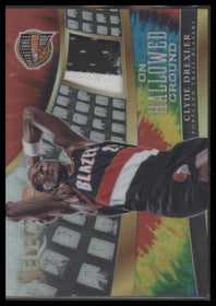 2014-15 Panini On Hallowed Ground Jerseys Prizms Tie Dye Clyde Drexler #/25 #8