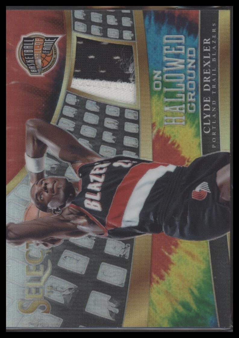 2014-15 Panini On Hallowed Ground Jerseys Prizms Tie Dye Clyde Drexler #/25 #8