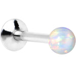 5/16 Steel 3mm Synthetic White Opal Internal Thread Tragus Earring