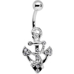 Clear Gem Caravelle Anchor Belly Ring