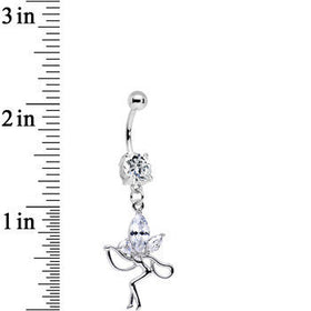 Clear CZ Meadow Fairy Dangle Belly Ring