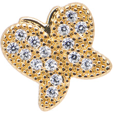 16G Gold Anodized Stainless Steel CZ Butterfly Tragus Earring