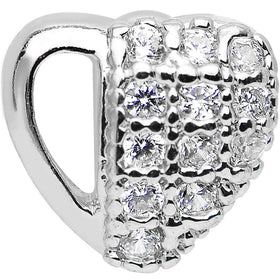 16G Stainless Steel Cubic Zirconia Heart Tragus Earring