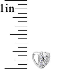 16G Stainless Steel Cubic Zirconia Heart Tragus Earring