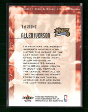 2002-03 Fleer Box Score Dish and Swish Allen Iverson #7 D&S